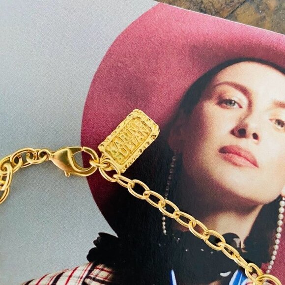 Karine Sultan Oval Enamel Goldtone Necklace - Picture 4 of 4